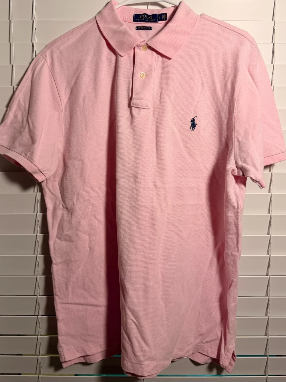 Ralph Lauren Pink Polo Shirt with Navy Logo